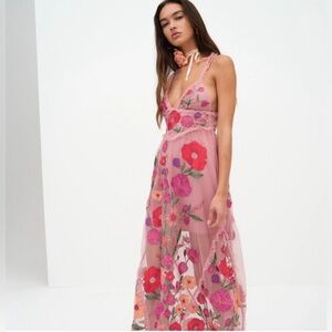 FOR LOVE & LEMONS Kaylee Maxi Dress In pink Floral